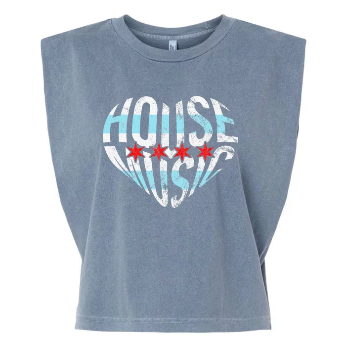 Chicago House Music I Love House Music Dj Garment-Dyed Women's Muscle Tee