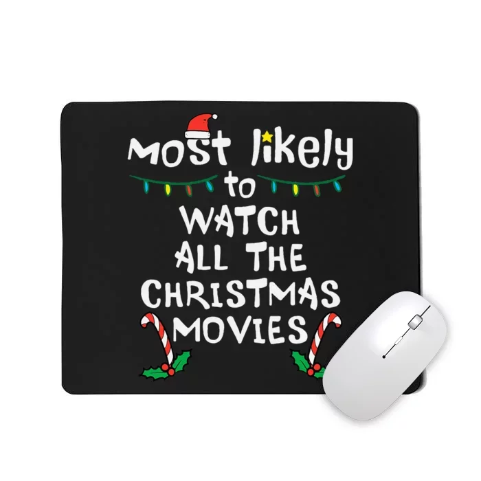 Cozy Holiday Movie Time Festive Family Matching Mousepad