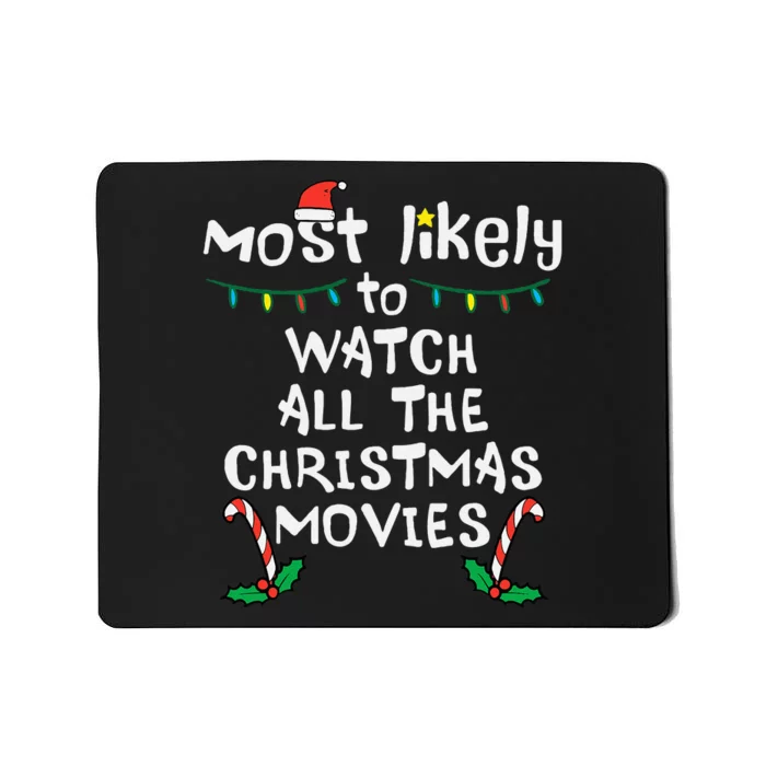 Cozy Holiday Movie Time Festive Family Matching Mousepad