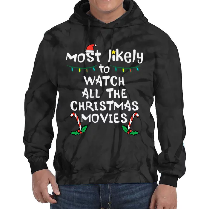 Cozy Holiday Movie Time Festive Family Matching Tie Dye Hoodie