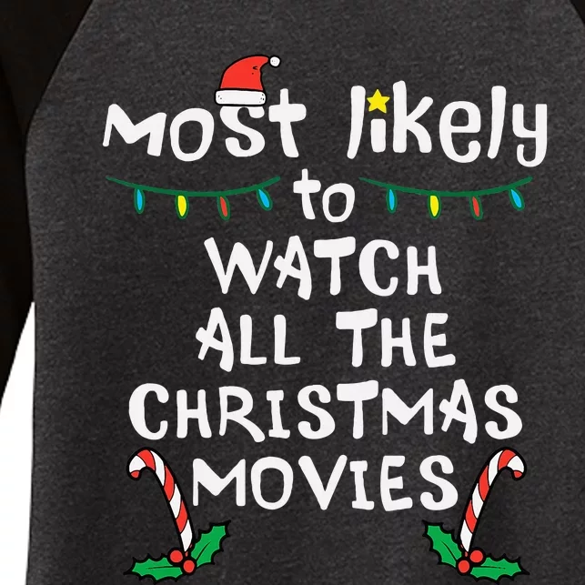 Cozy Holiday Movie Time Festive Family Matching Women's Tri-Blend 3/4-Sleeve Raglan Shirt