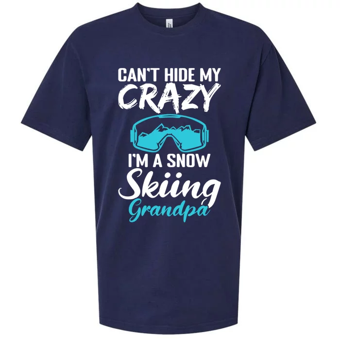 Cant Hide My Crazy Im A Snow Skiing Grandpa Sport Skier Great Gift Sueded Cloud Jersey T-Shirt