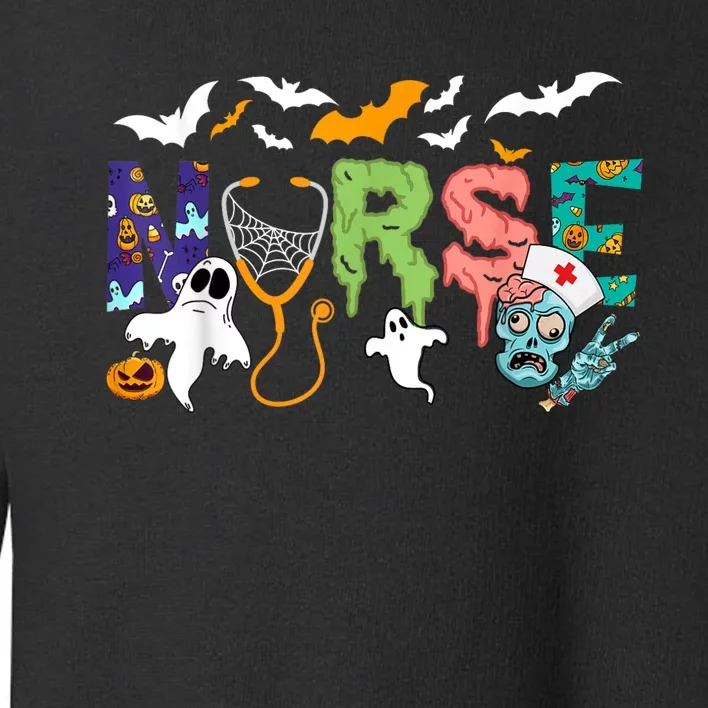 Cute Halloween Nurse Tees Nursing Zombie Halloween Toddler Sweatshirt