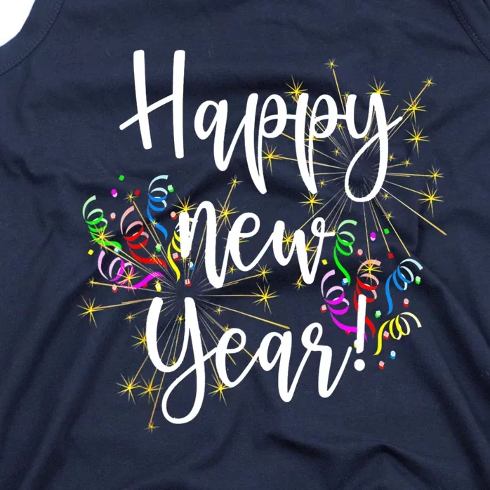 Cute Happy New Year Day Eve Party Fireworks Confetti Costume Tank Top