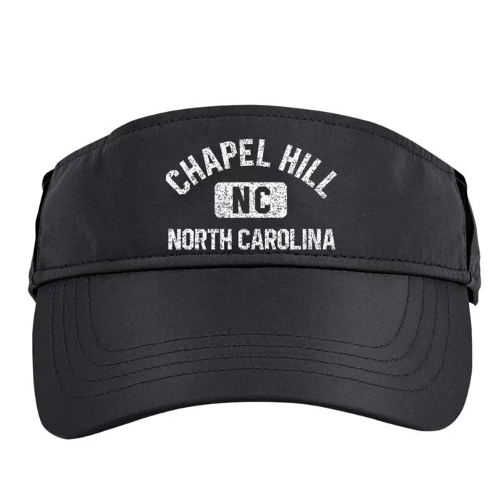 Chapel Hill NC North Carolina Gym Style Distress White Print Adult Drive Performance Visor