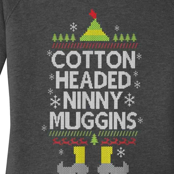 Cotton Headed Ninny Muggins! Funny Christmas Elf Women's Perfect Tri Tunic Long Sleeve Shirt