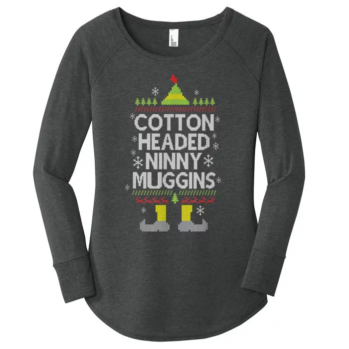 Cotton Headed Ninny Muggins! Funny Christmas Elf Women's Perfect Tri Tunic Long Sleeve Shirt