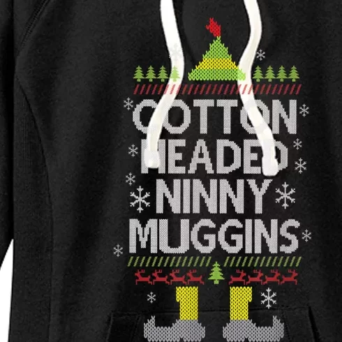 Cotton Headed Ninny Muggins! Funny Christmas Elf Women's Fleece Hoodie