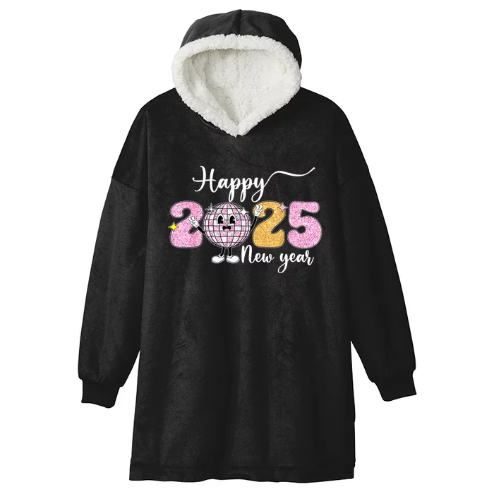 Cute Happy New Year 2025 Party Family Matching Gift Hooded Wearable Blanket