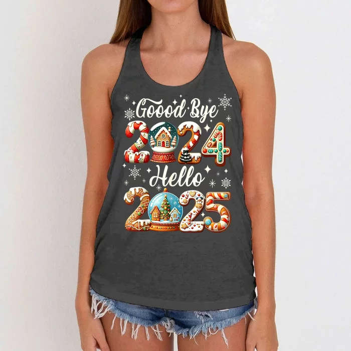 Christmas Happy New Years Eve Goodbye 2024 Hello 2025 Xmas Gift Women's Knotted Racerback Tank