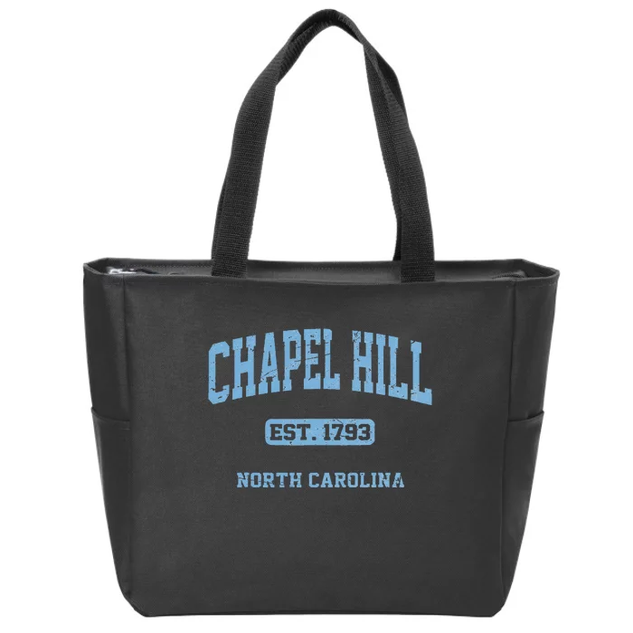 Chapel Hill North Carolina NC Vintage State Athletic Style Zip Tote Bag