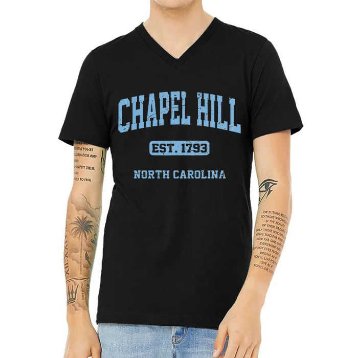 Chapel Hill North Carolina NC Vintage State Athletic Style V-Neck T-Shirt