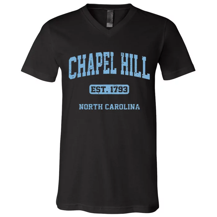 Chapel Hill North Carolina NC Vintage State Athletic Style V-Neck T-Shirt