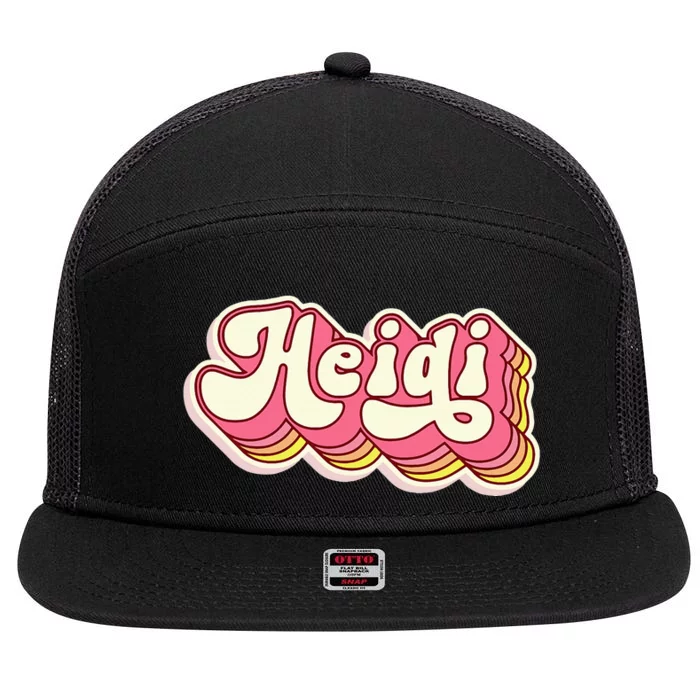 Customized Heidi Name Personalized Last Name Gift 7 Panel Mesh Trucker Snapback Hat