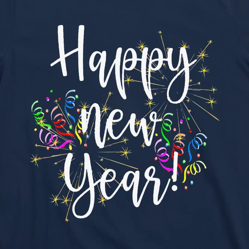 Cute Happy New Year Day Eve Party Fireworks Confetti Costume T-Shirt