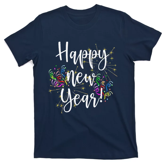 Cute Happy New Year Day Eve Party Fireworks Confetti Costume T-Shirt