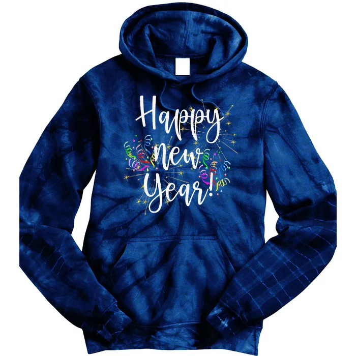 Cute Happy New Year Day Eve Party Fireworks Confetti Costume Tie Dye Hoodie