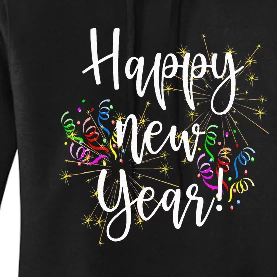 Cute Happy New Year Day Eve Party Fireworks Confetti Costume Women's Pullover Hoodie