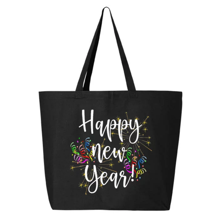 Cute Happy New Year Day Eve Party Fireworks Confetti Costume 25L Jumbo Tote