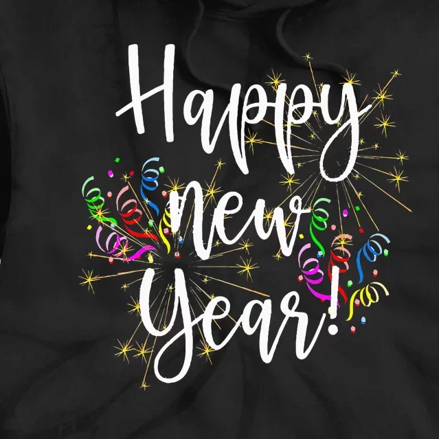 Cute Happy New Year Day Eve Party Fireworks Confetti Costume Tie Dye Hoodie