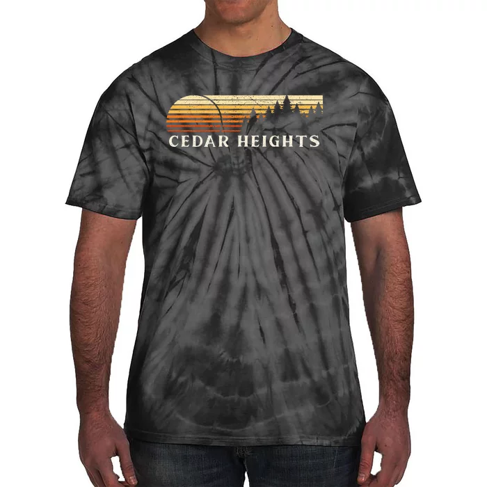 Cedar Heights Nj Vintage Evergreen Sunset Eighties Tie-Dye T-Shirt