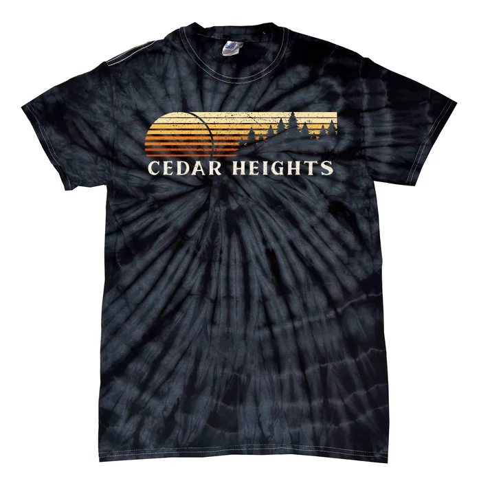 Cedar Heights Nj Vintage Evergreen Sunset Eighties Tie-Dye T-Shirt