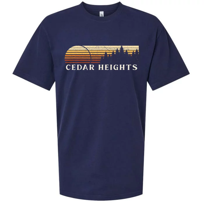 Cedar Heights Nj Vintage Evergreen Sunset Eighties Sueded Cloud Jersey T-Shirt