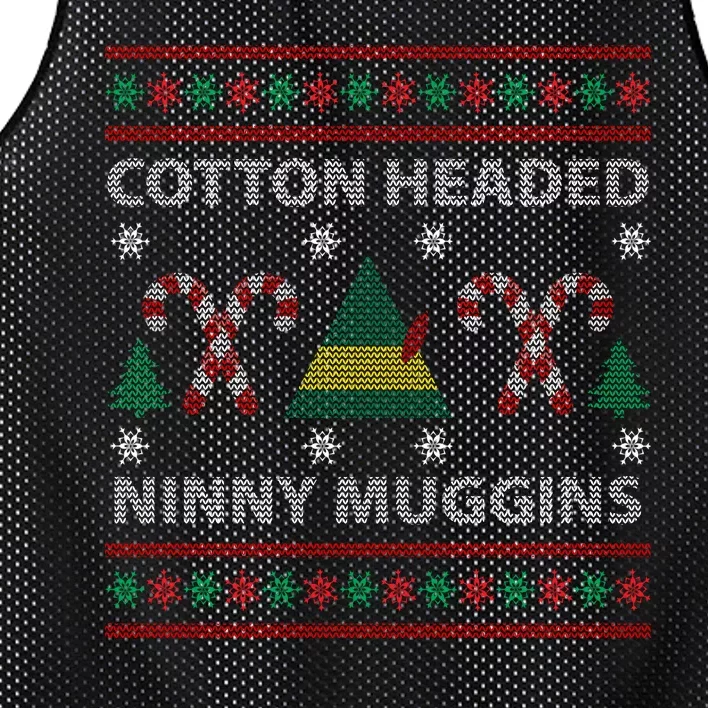 Cotton Headed Ninny Muggins Ugly Christmas Sweater Design Mesh Reversible Basketball Jersey Tank