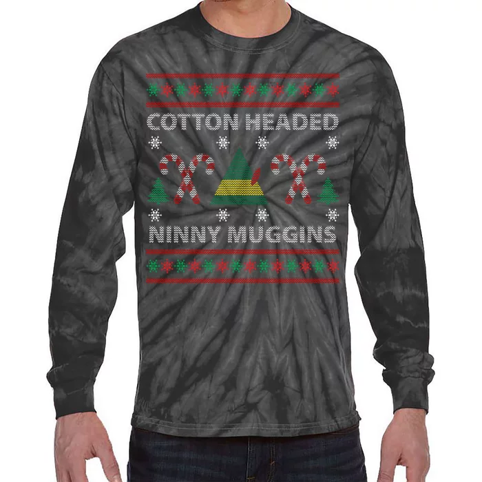 Cotton Headed Ninny Muggins Ugly Christmas Sweater Design Tie-Dye Long Sleeve Shirt