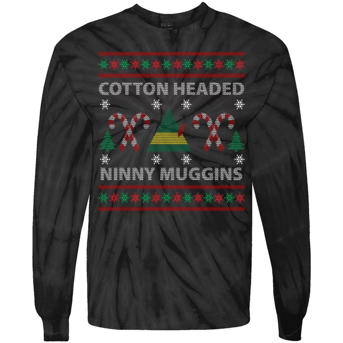 Cotton Headed Ninny Muggins Ugly Christmas Sweater Design Tie-Dye Long Sleeve Shirt