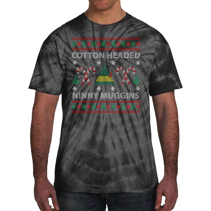 Cotton Headed Ninny Muggins Ugly Christmas Sweater Design Tie-Dye T-Shirt