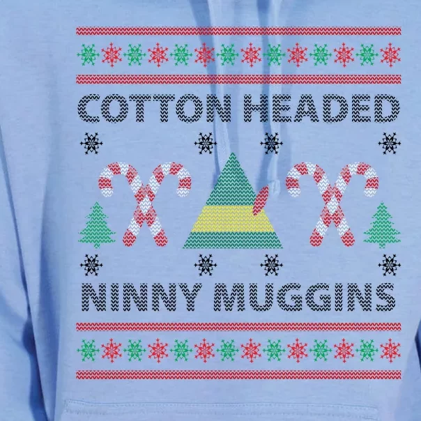 Cotton Headed Ninny Muggins Ugly Christmas Sweater Design Unisex Surf Hoodie