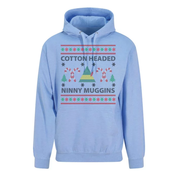 Cotton Headed Ninny Muggins Ugly Christmas Sweater Design Unisex Surf Hoodie