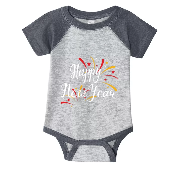 Cute Happy New Year Gift Infant Baby Jersey Bodysuit