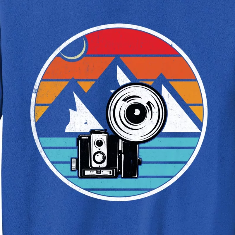 Camping Hiking Nature Retro Photographer Camera Camera Cute Gift Tall Sweatshirt