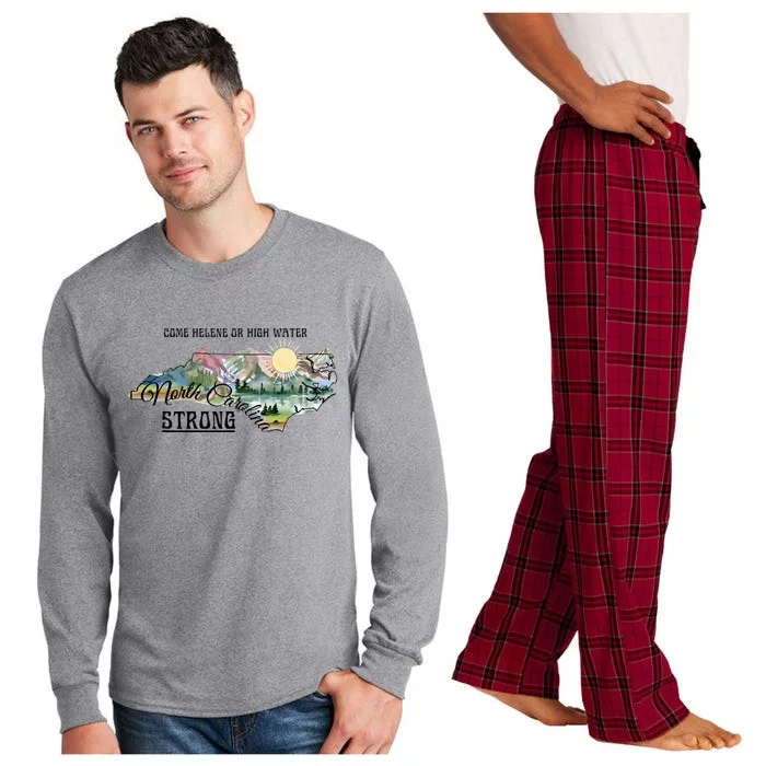 Come Helene Or High Water North Carolina Strong Long Sleeve Pajama Set