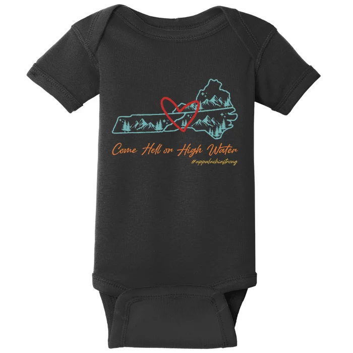 Come Hell Or High Water – Appalachian Strong Retro Baby Bodysuit