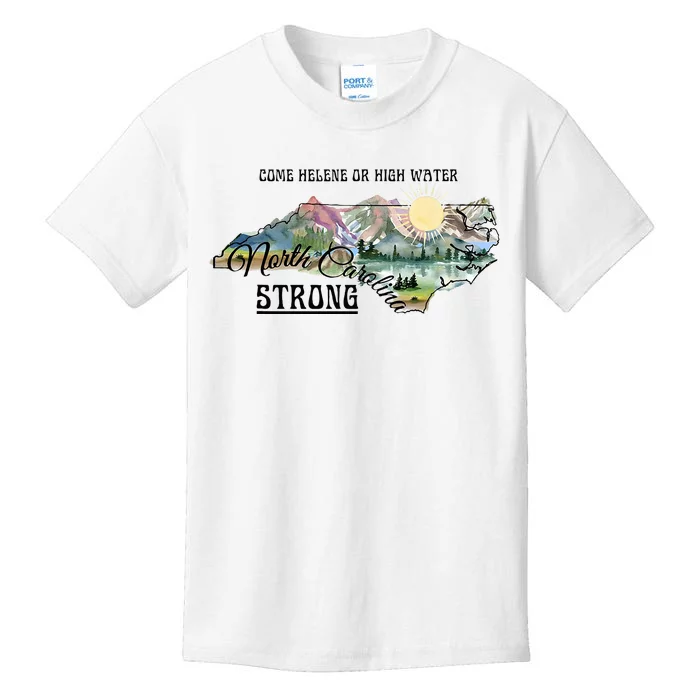 Come Helene Or High Water North Carolina Strong Kids T-Shirt