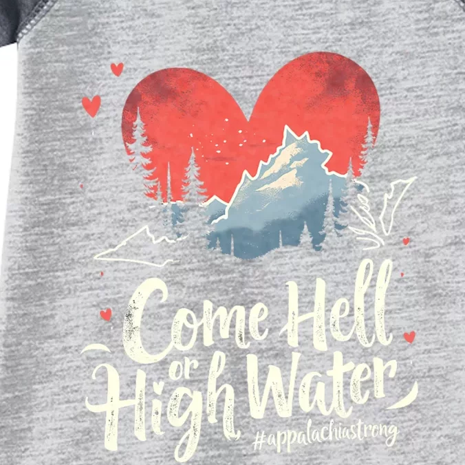 Come Hell Or High Water Mountain Appalachia Strong Nc Vn Tn Infant Baby Jersey Bodysuit