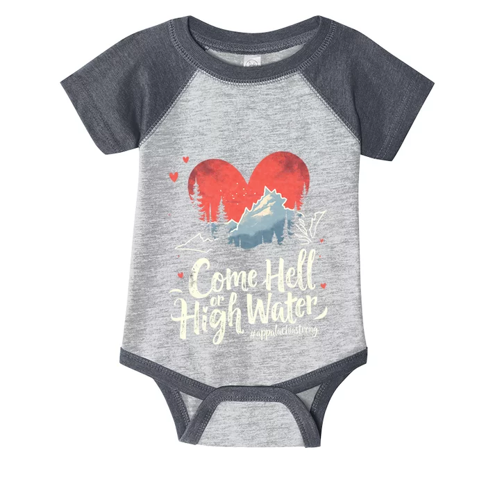 Come Hell Or High Water Mountain Appalachia Strong Nc Vn Tn Infant Baby Jersey Bodysuit