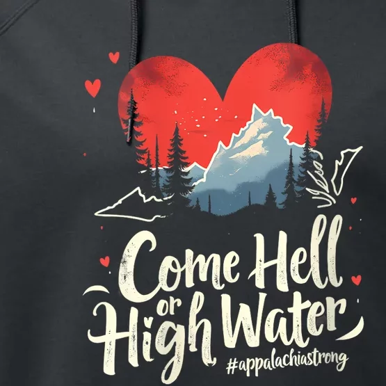 Come Hell Or High Waterv Nc Vn Tn Vneck Performance Fleece Hoodie