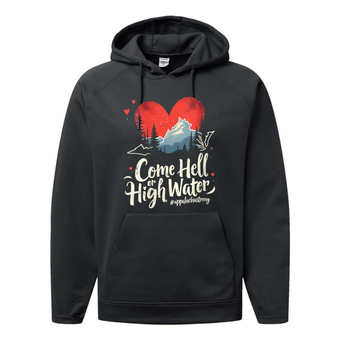 Come Hell Or High Waterv Nc Vn Tn Vneck Performance Fleece Hoodie