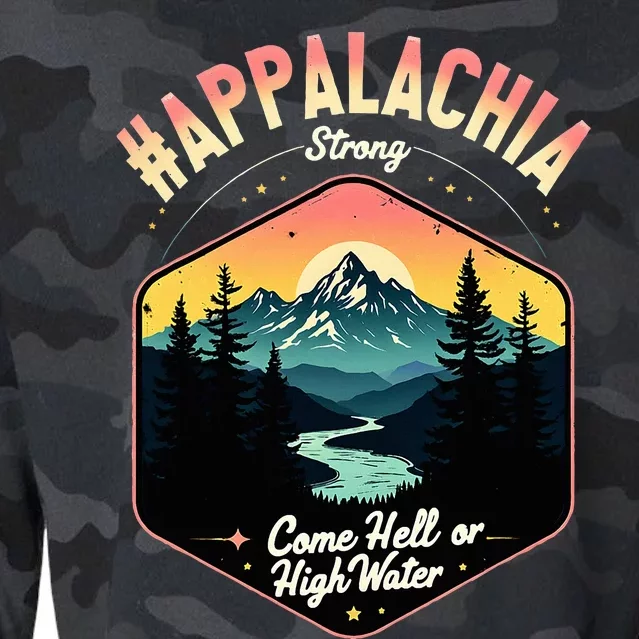 Come Hell Or High Water Nc Mountains Appalachia Strong Cropped Pullover Crew