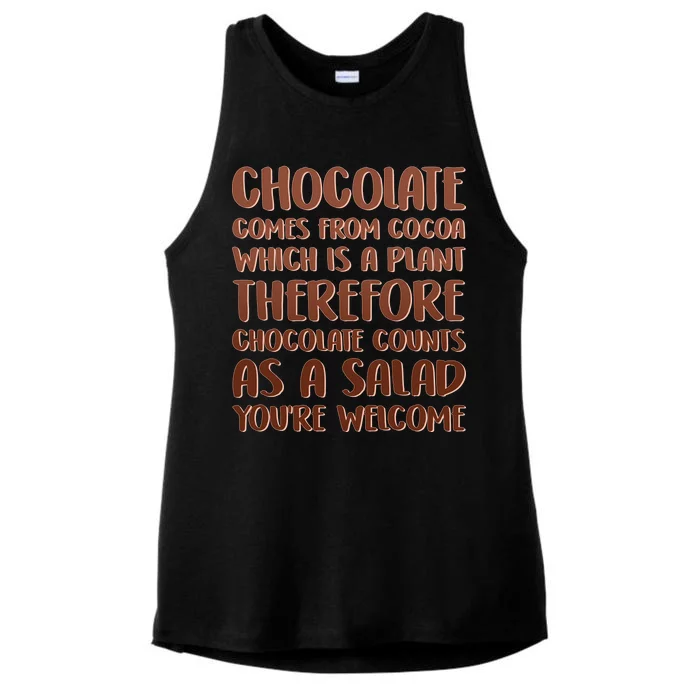 Chocolate Counts As A Salad Funny Ladies Tri-Blend Wicking Tank