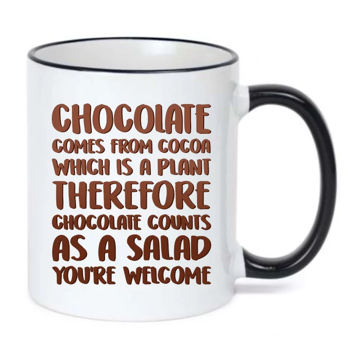 Chocolate Counts As A Salad Funny Black Color Changing Mug