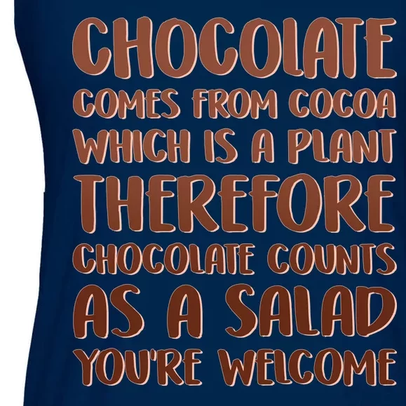 Chocolate Counts As A Salad Funny Ladies Essential Flowy Tank