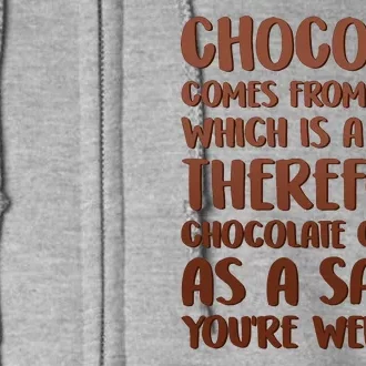 Chocolate Counts As A Salad Funny Full Zip Hoodie