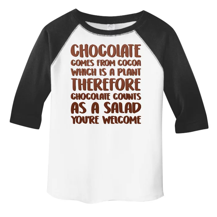 Chocolate Counts As A Salad Funny Toddler Fine Jersey T-Shirt