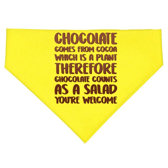 Chocolate Counts As A Salad Funny USA-Made Doggie Bandana