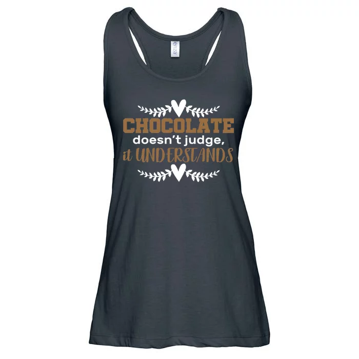 Chocolate Doesn't Judge It Understands Ladies Essential Flowy Tank